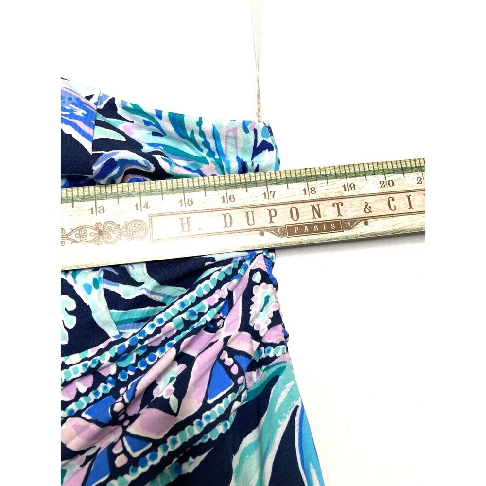 Lilly Pulitzer NWT Malia Maxi Dress High Tide Navy Ready Set Gecko Size Large - Picture 10 of 16